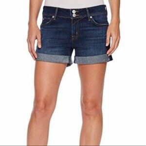 HUDSON Croxley Mid Thigh Dark Wash Rolled Hem Shorts Womens 26